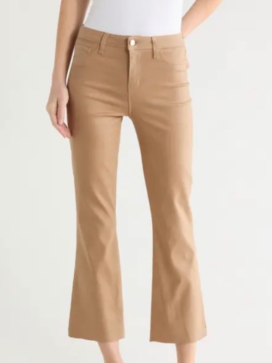 Frame Denim - Frame tan colored kick flare cropped jean, size 28